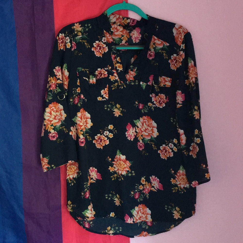 Rue 21 Floral tunic blouse S